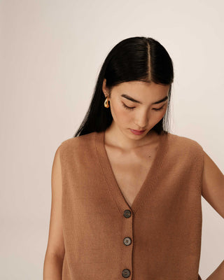 CARDIGAN CAMEL PANCAKE