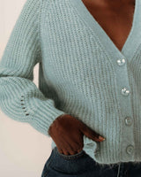 Wool and alpaca cardigan aqua Panettone
