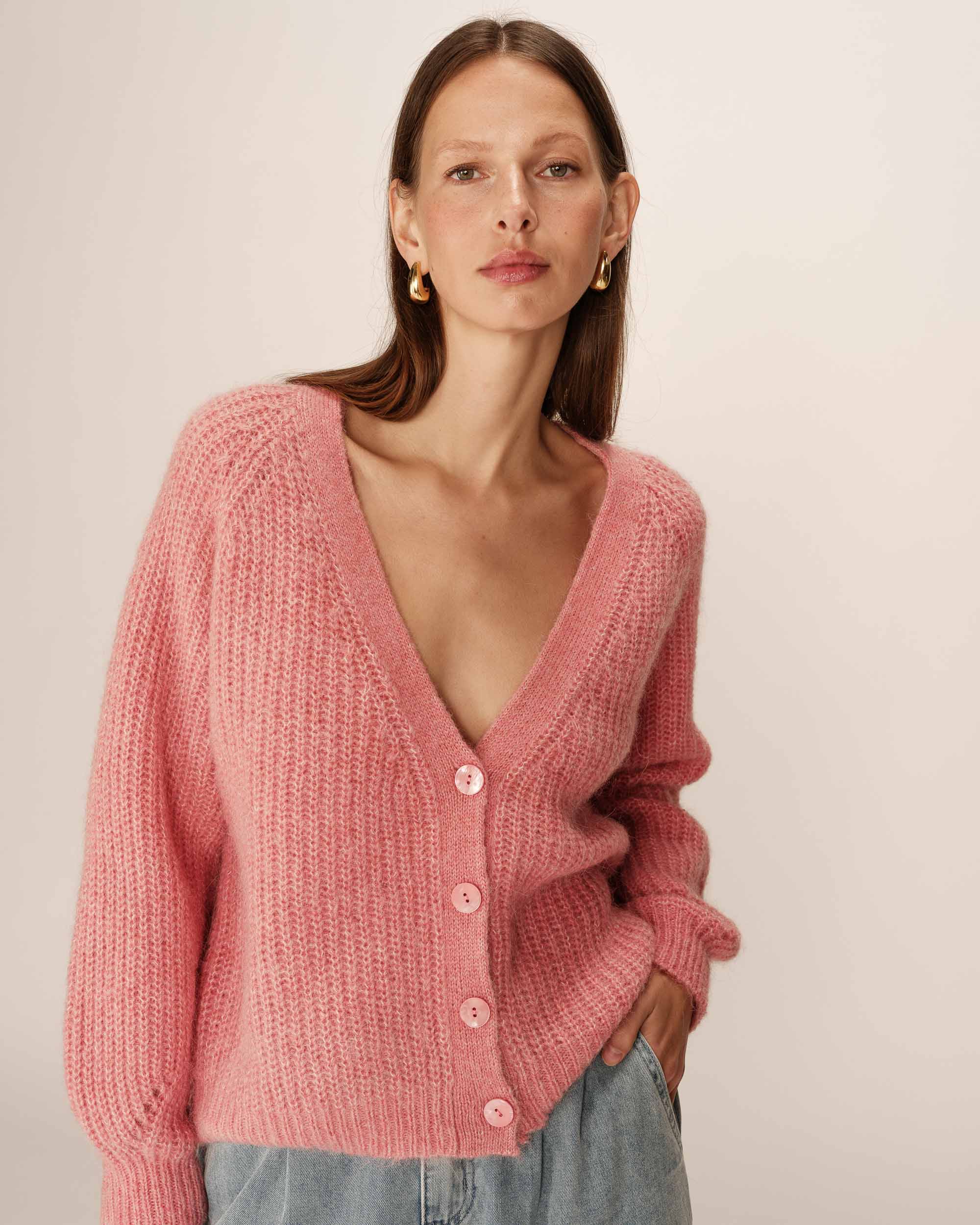 Wool and alpaca cardigan pink Panettone