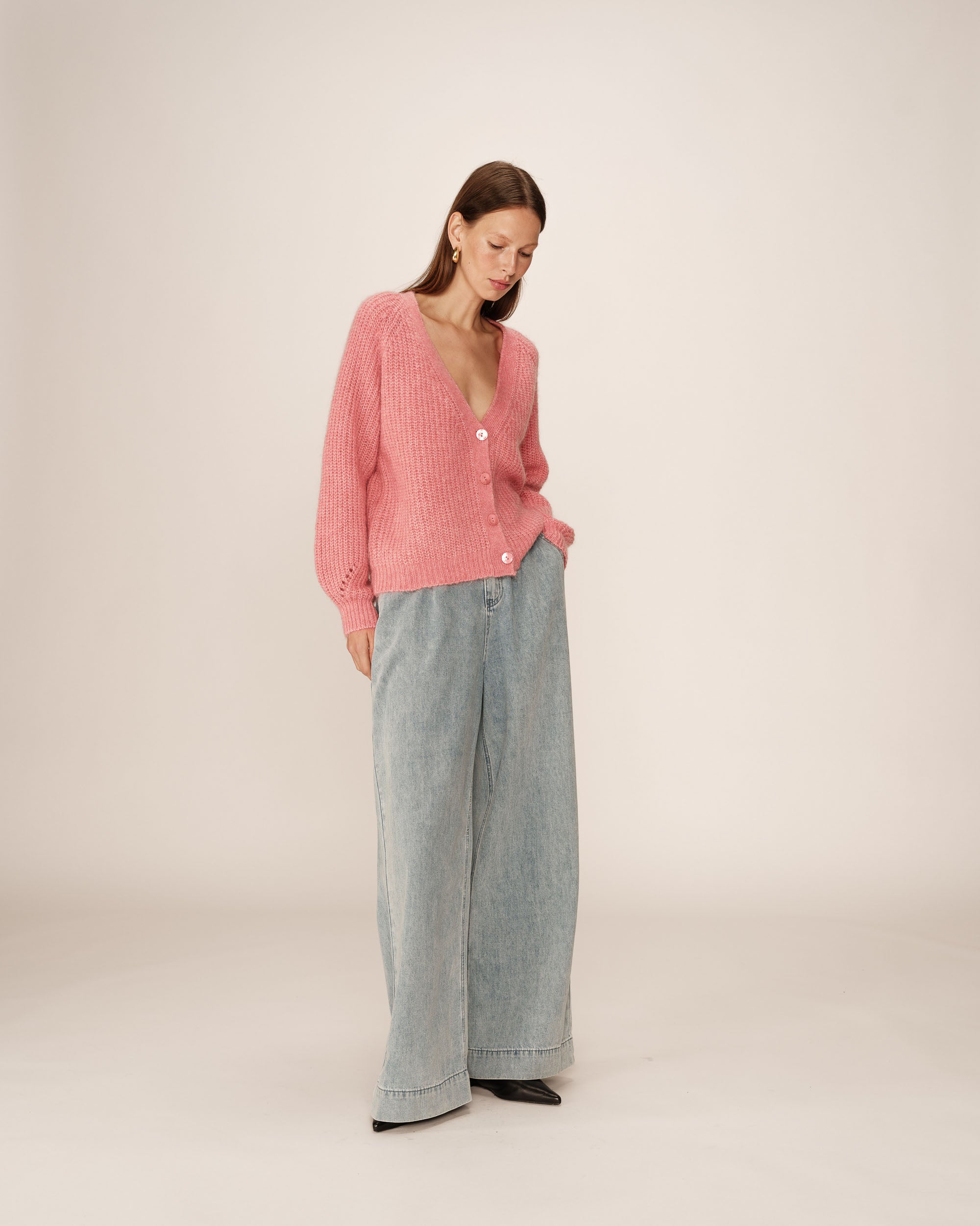 Wool and alpaca cardigan pink Panettone