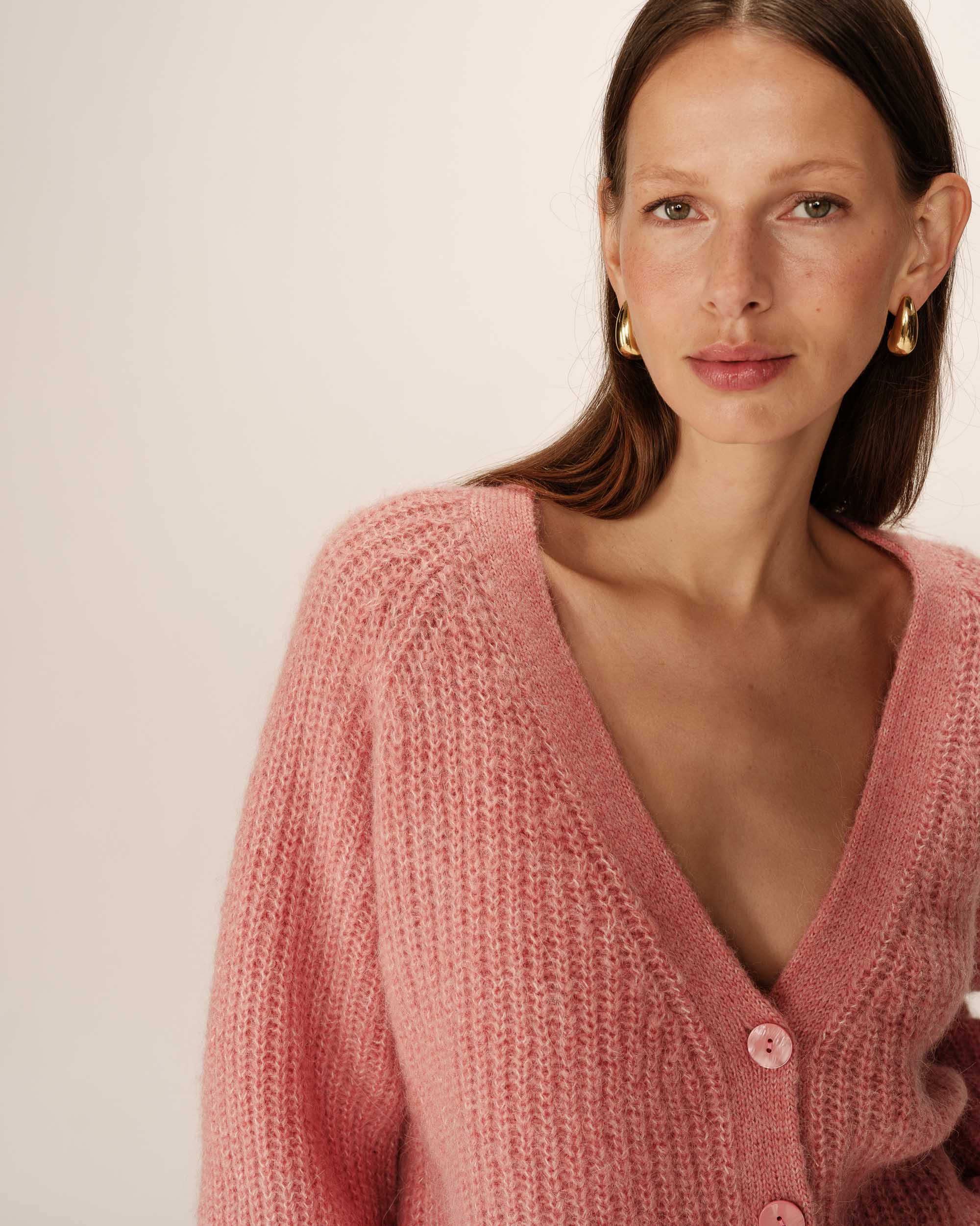 Wool and alpaca cardigan pink Panettone