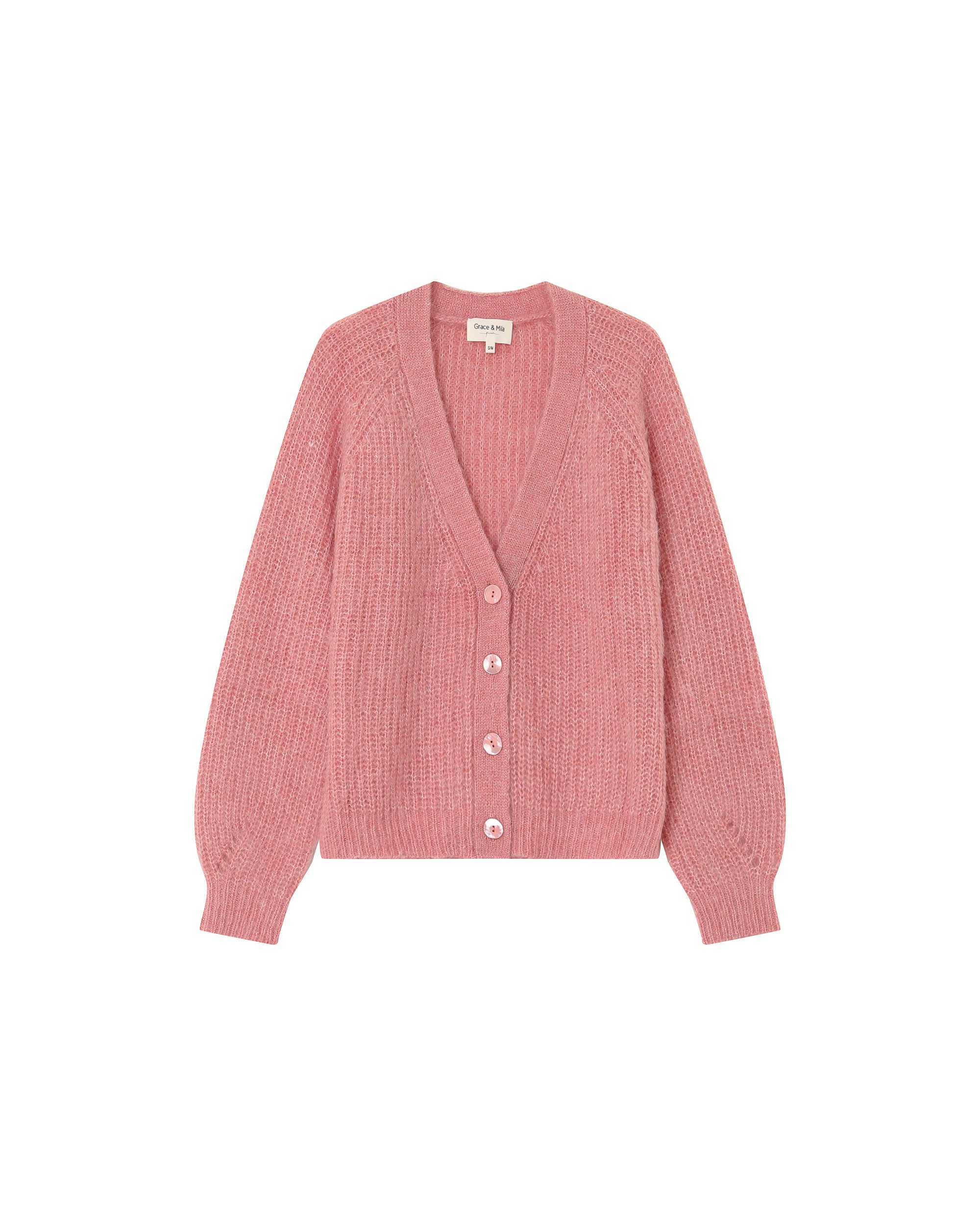 Wool and alpaca cardigan pink Panettone