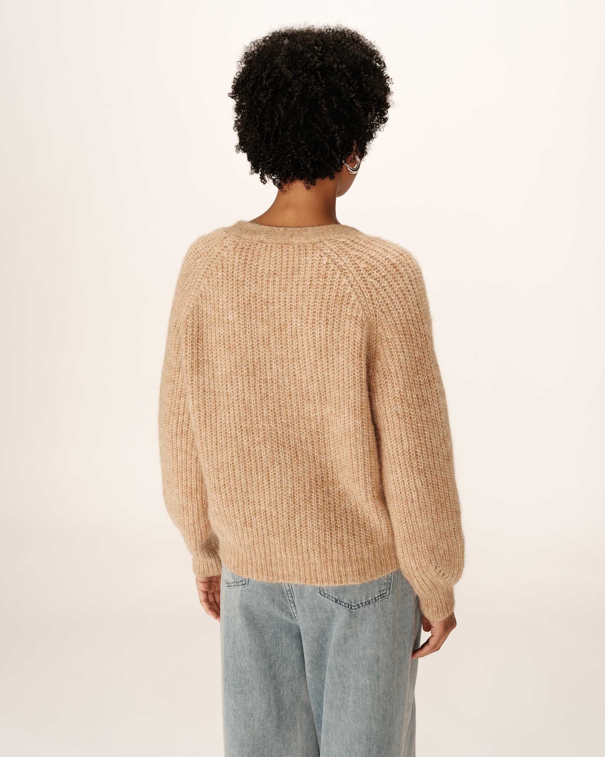 Wool and alpaca cardigan sand Panettone