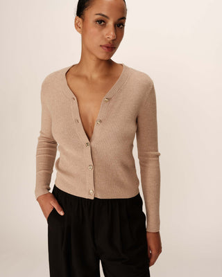 Fitted fine knit cardigan – Grace Mila - Main Image