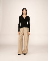 Cardigan fine maille noir Panino