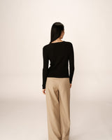 Cardigan fine maille noir Panino