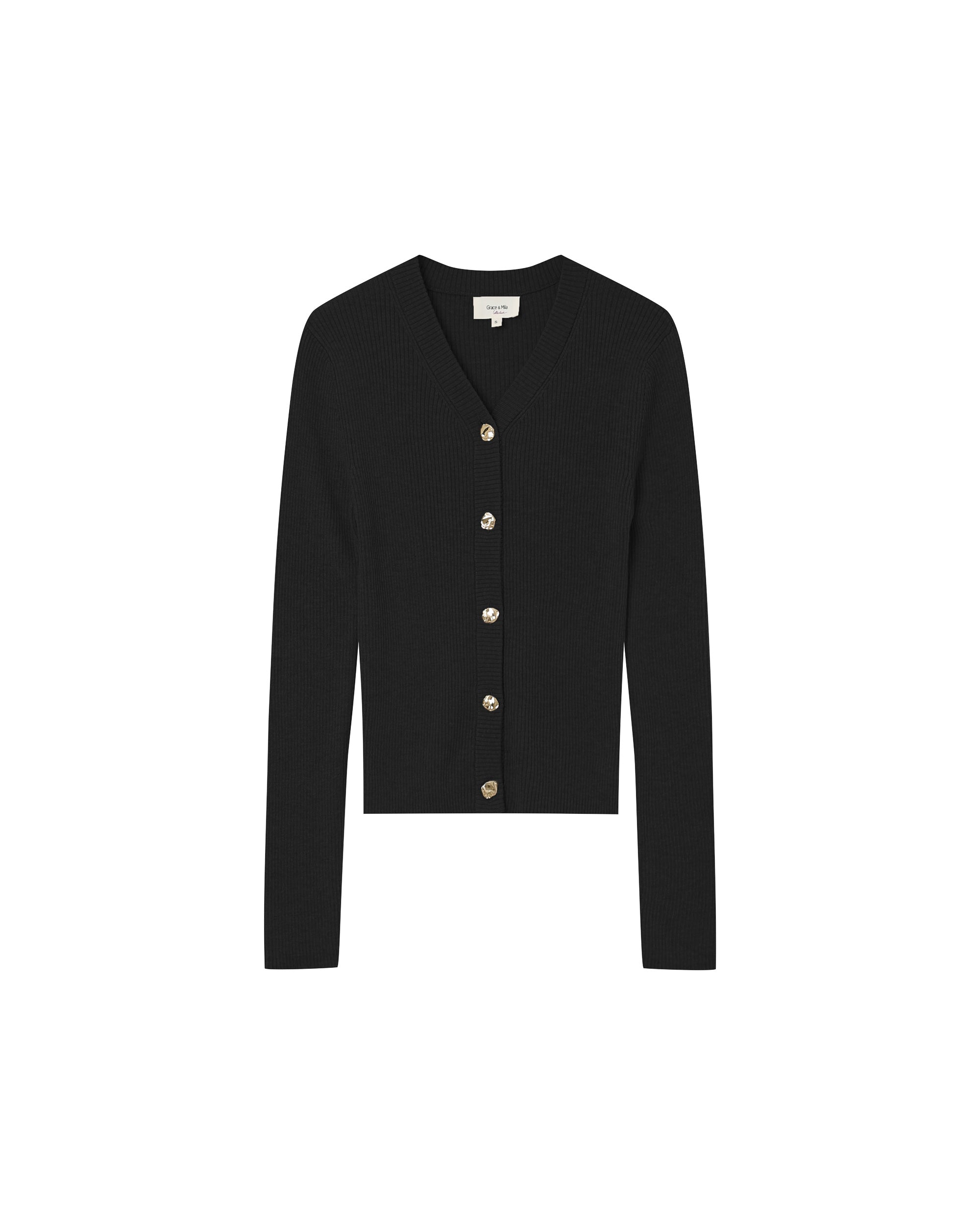 Cardigan fine maille noir Panino