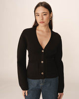 Cardigan en maille noir Paolino