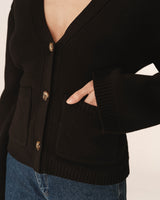 Cardigan en maille noir Paolino