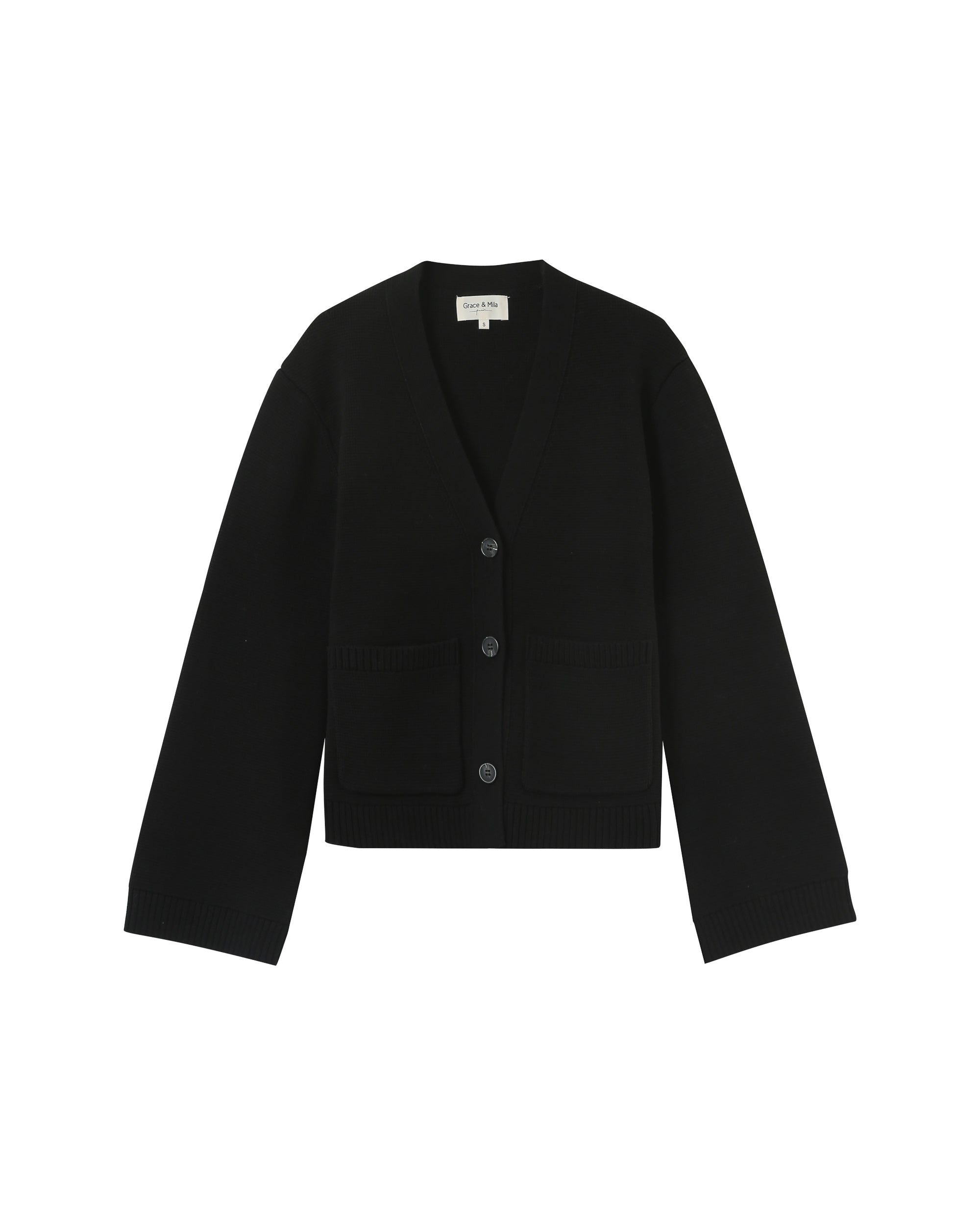 Cardigan en maille noir Paolino