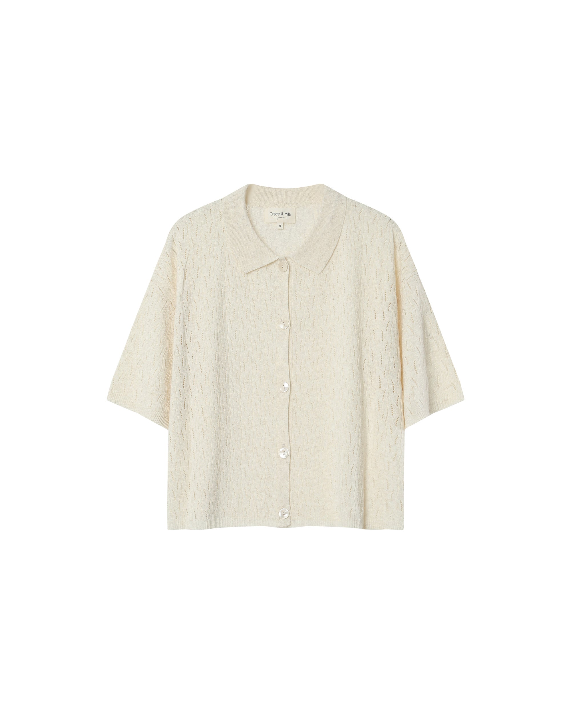 Openwork cardigan ecru Pao