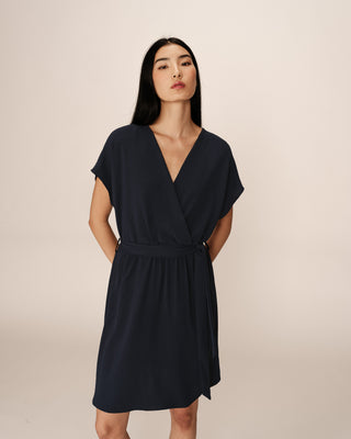 ROBE COURTE MARINE PAPAYE
