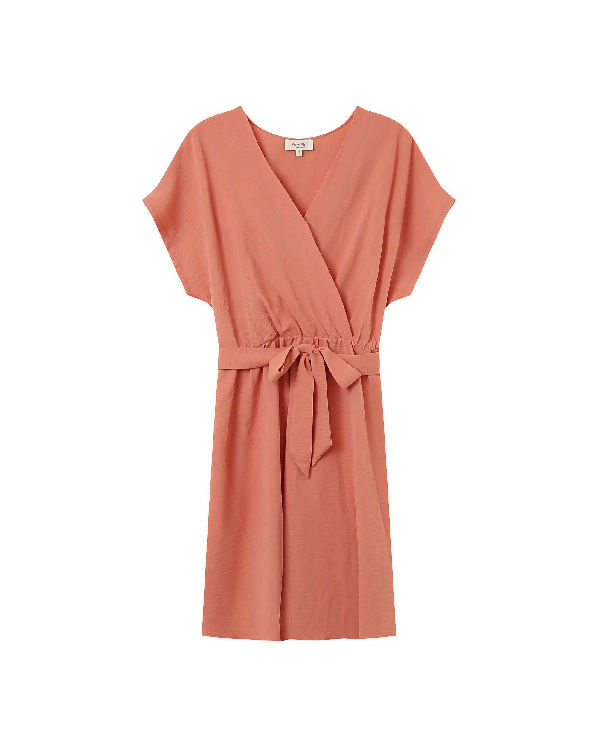 Sleeveless short dress peche Papaye_13190