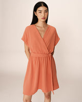Sleeveless short dress peche Papaye_13190