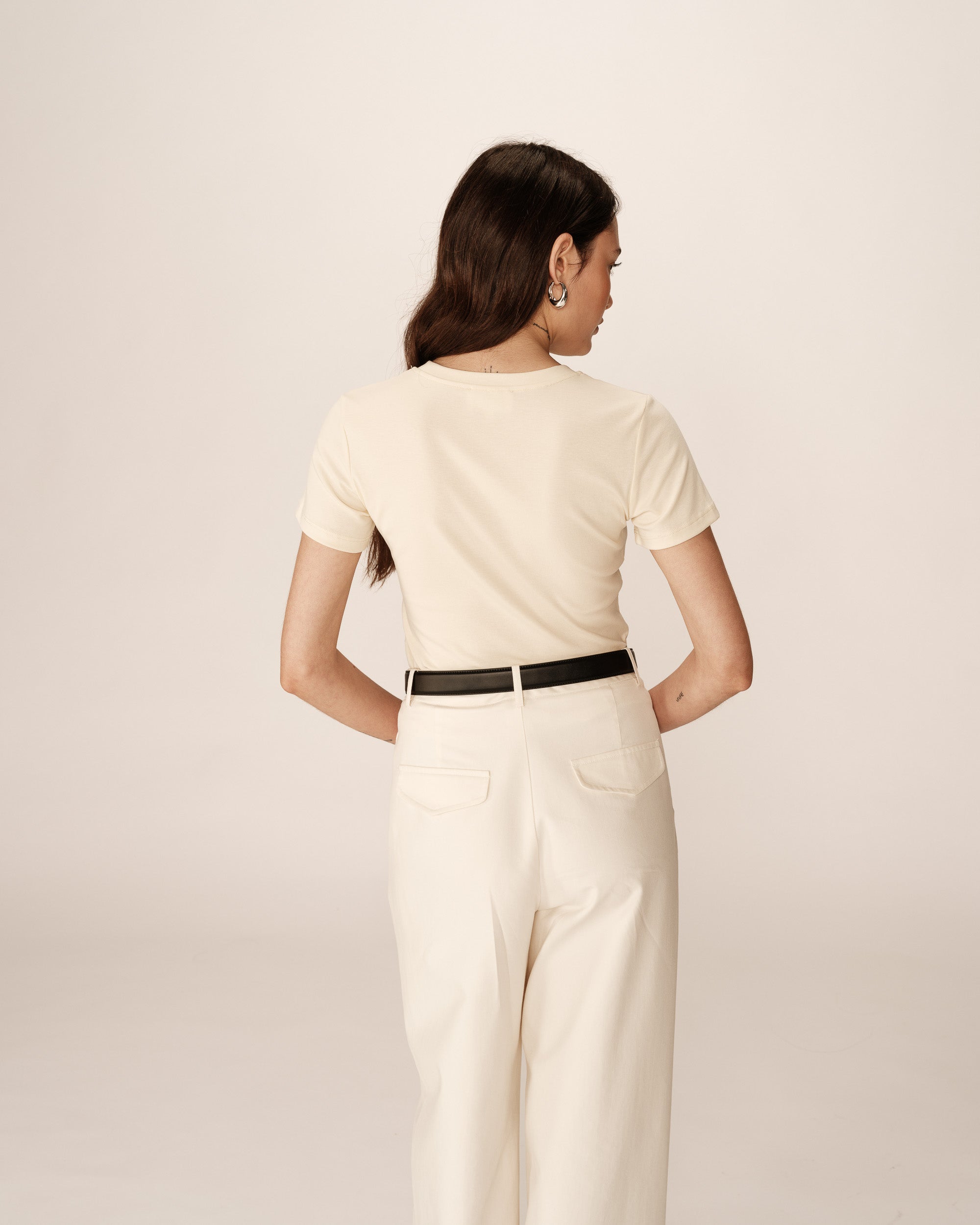 Printed 'merci' t-shirt beige Papa_13152