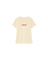 Printed 'merci' t-shirt beige Papa_13152