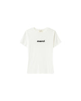 Printed 'merci' t-shirt ecru Papa_13152