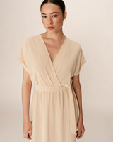 Robe longue trapÃƒÂ¨ze beige Papillon