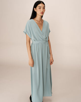 ROBE LONGUE BLEU PAPILLON