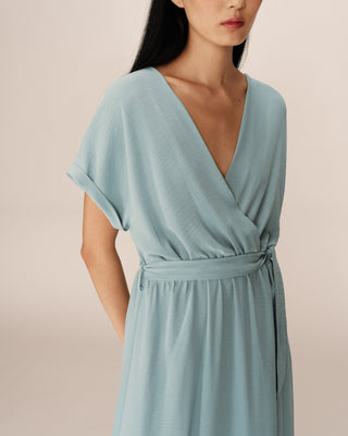 ROBE LONGUE BLEU PAPILLON