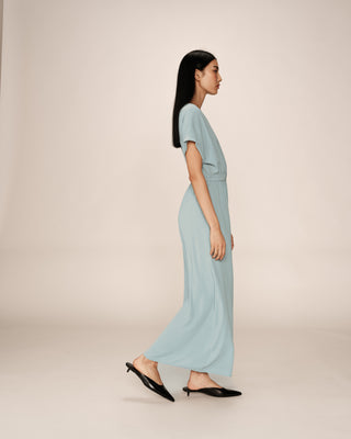 ROBE LONGUE BLEU PAPILLON