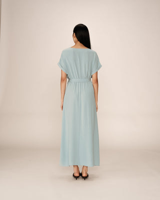 ROBE LONGUE BLEU PAPILLON