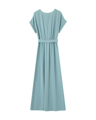 ROBE LONGUE BLEU PAPILLON