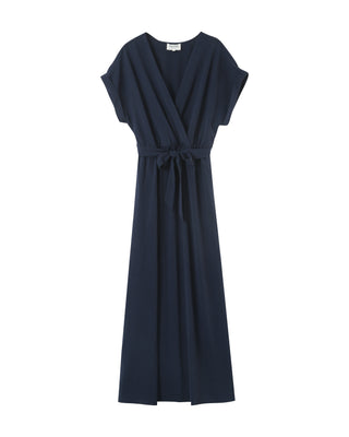ROBE LONGUE MARINE PAPILLON