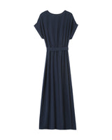 Robe longue trapÃƒÂ¨ze marine Papillon