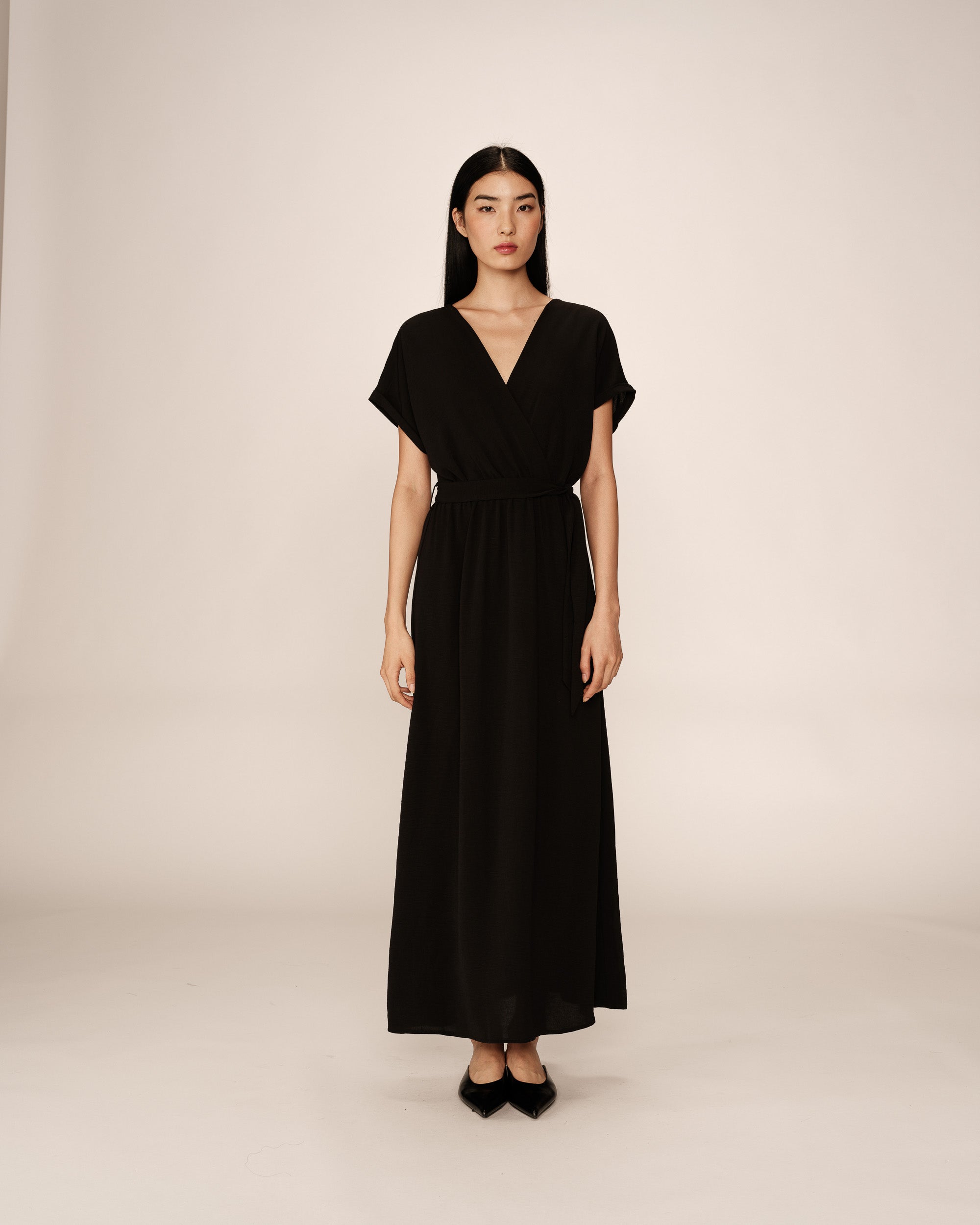 Long a-line dress black Papillon_13106