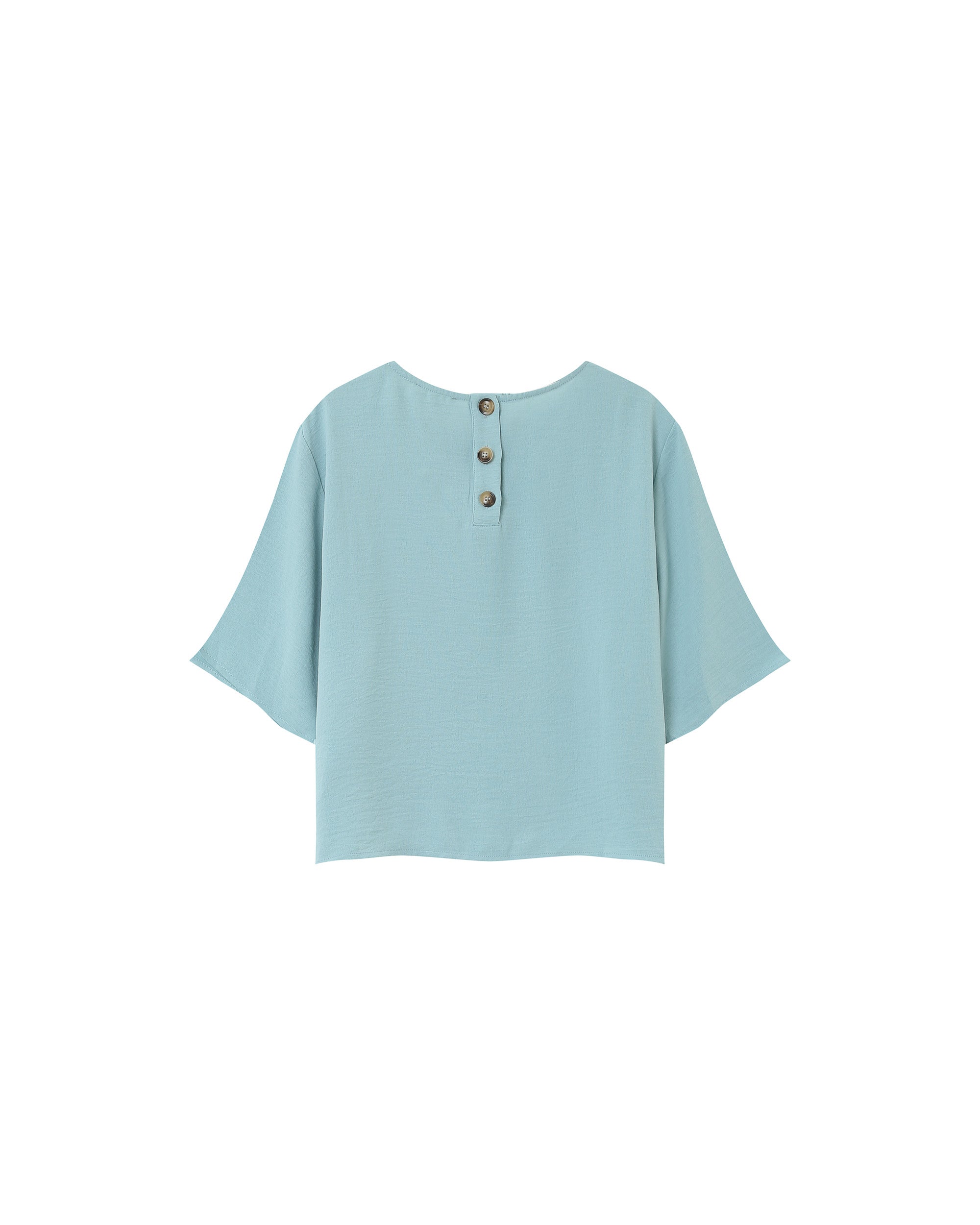 Loose round-neck top blue Paprika_13181
