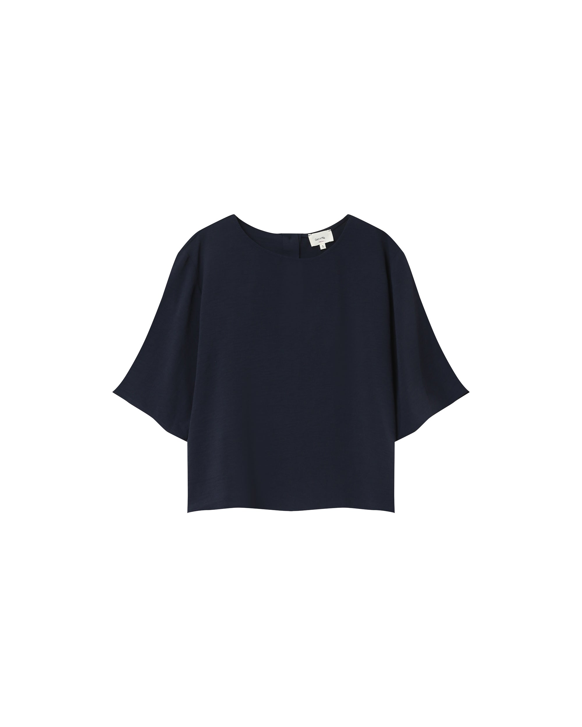 Loose round-neck top navy Paprika_13181