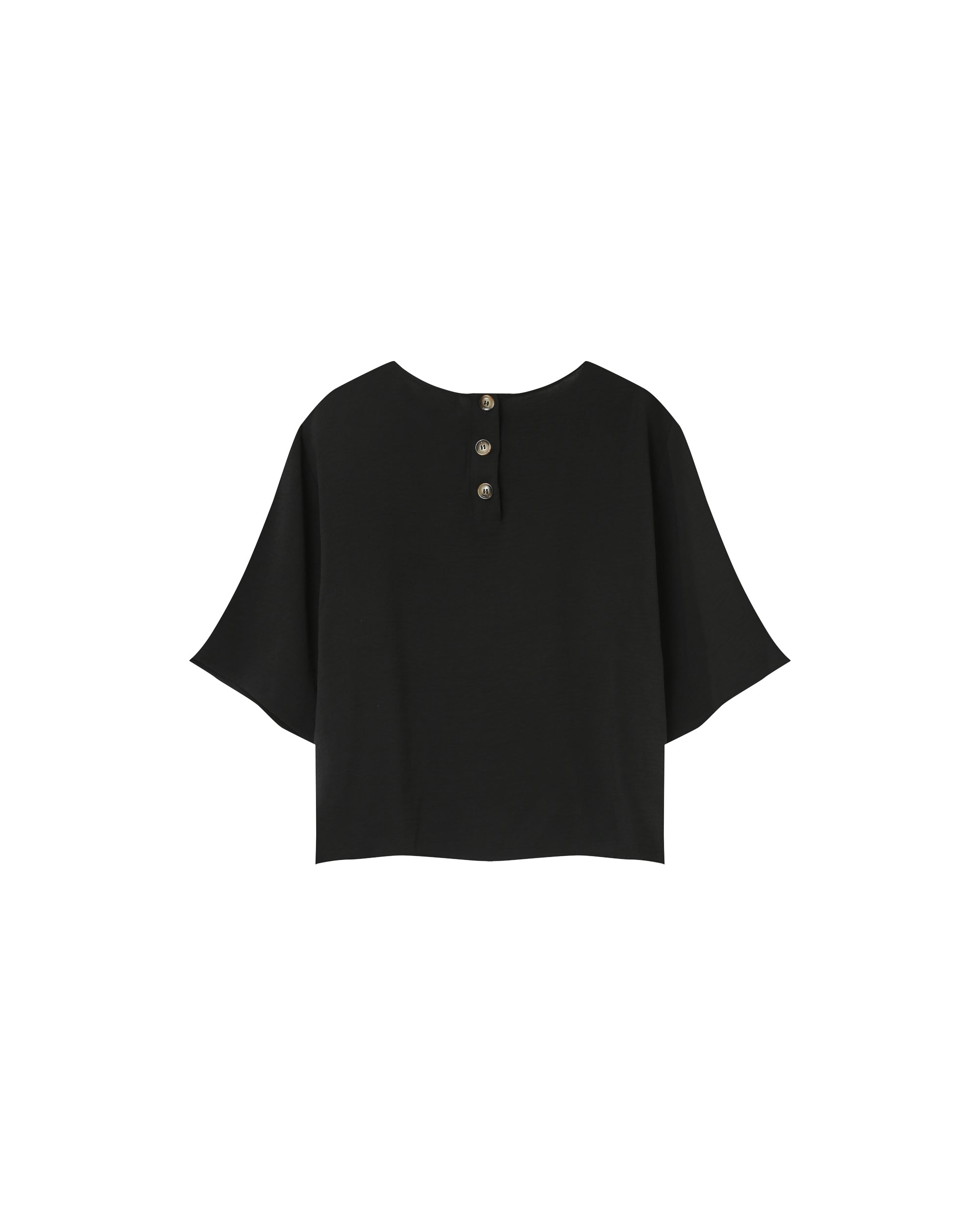 Loose round-neck top black Paprika_13181