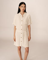Wrap short dress beige Paquita_13101