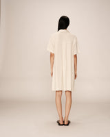 Wrap short dress beige Paquita_13101