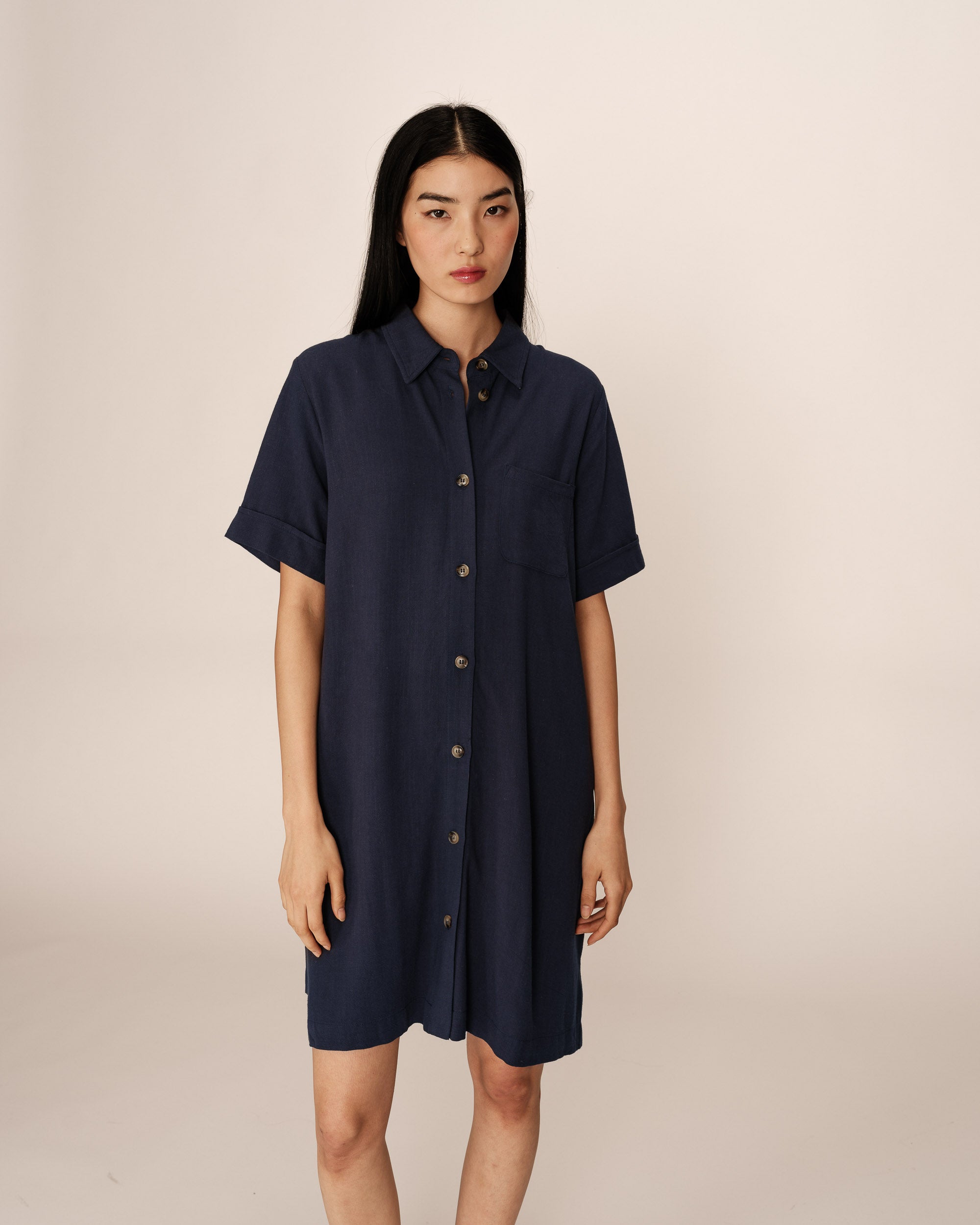 Wrap short dress marine Paquita_13101