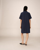 Wrap short dress marine Paquita_13101
