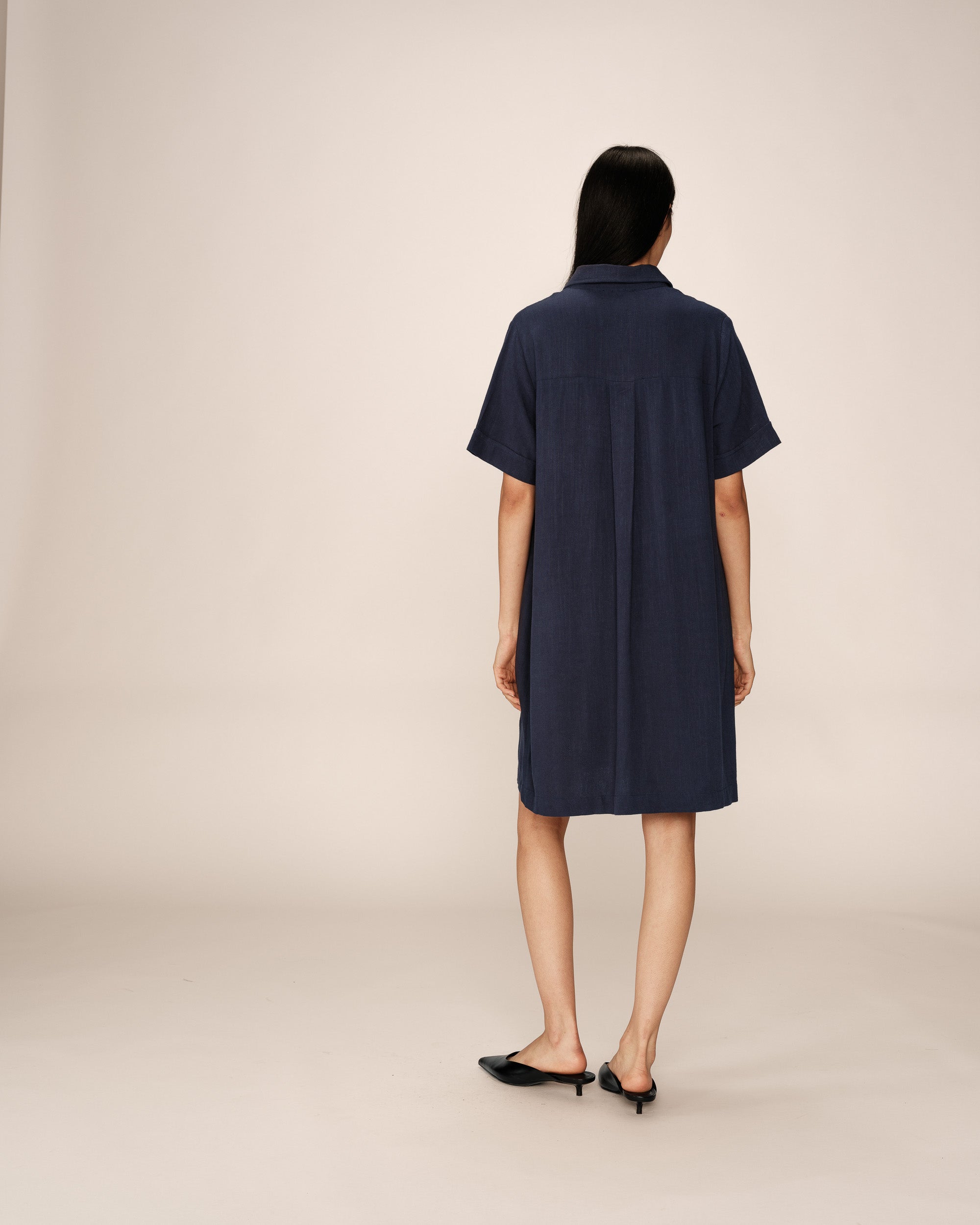 Wrap short dress marine Paquita_13101