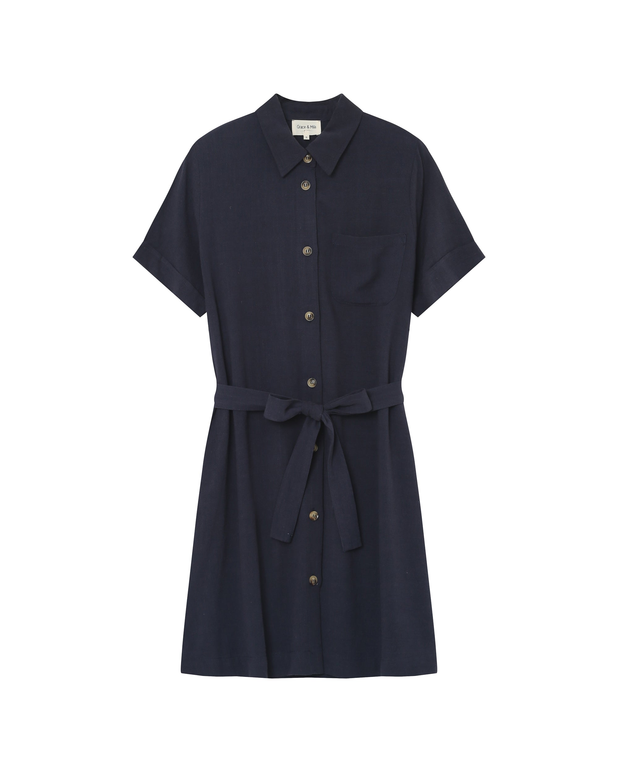 Wrap short dress marine Paquita_13101