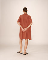 Robe courte croisee terracotta Paquita