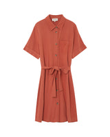 Robe courte croisee terracotta Paquita