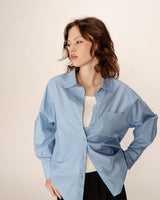 Oversized cotton shirt blue Paris_12950