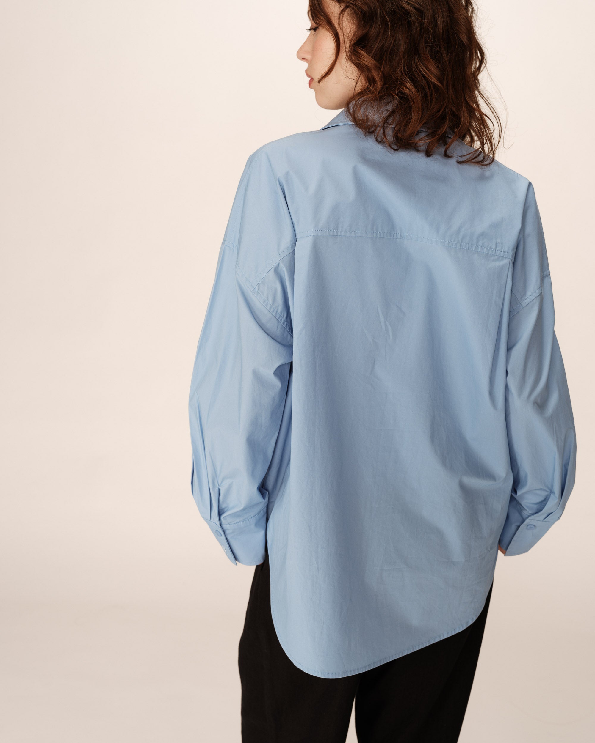 Oversized cotton shirt blue Paris_12950