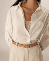 Chemise oversize en coton ecru Paris