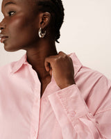 Chemise oversize en coton rose Paris