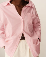 Chemise oversize en coton rose Paris