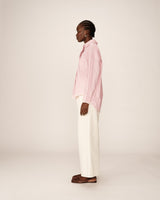 Chemise oversize en coton rose Paris