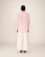 Chemise oversize en coton rose Paris