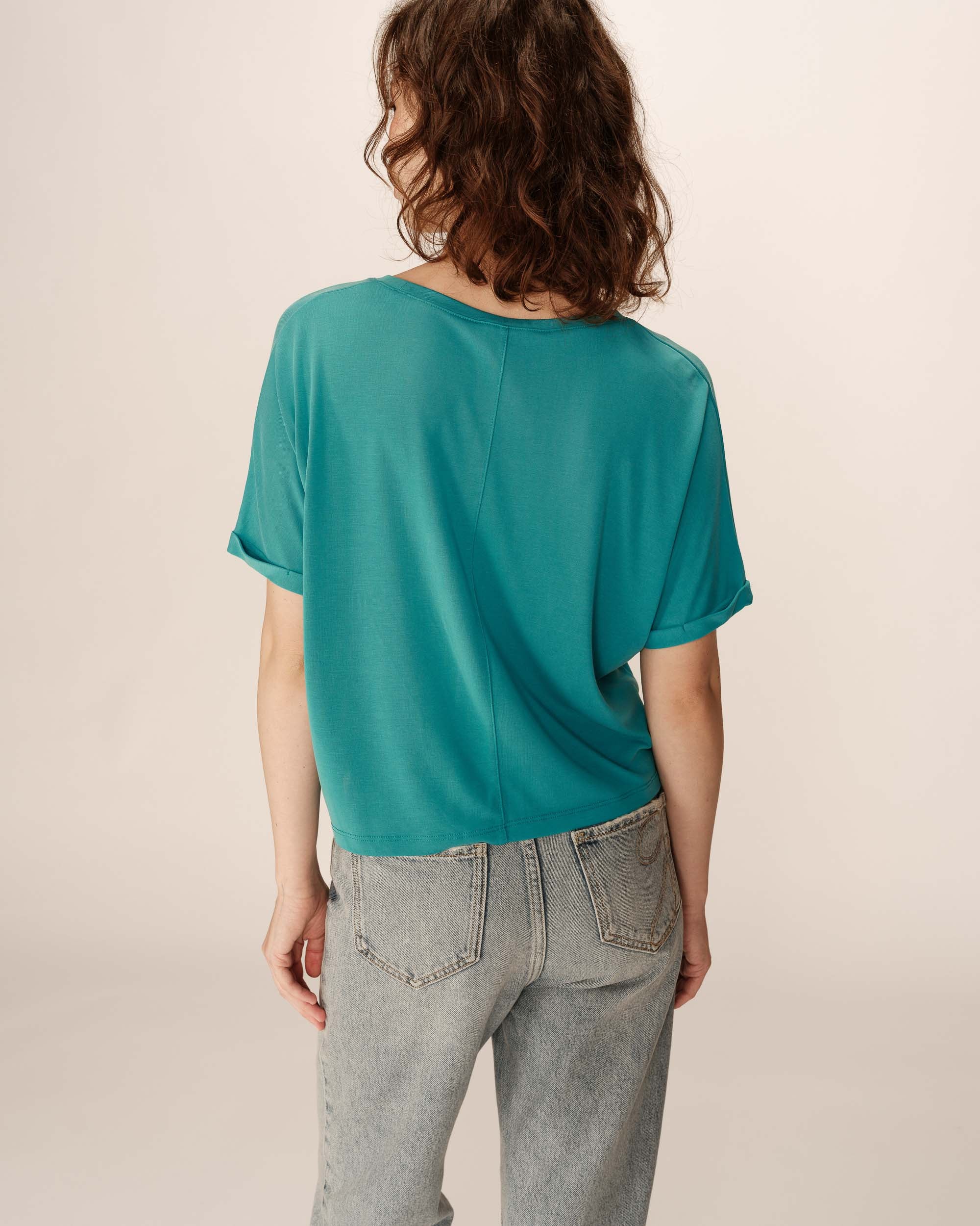 Loose flowy top aqua Parma_13117