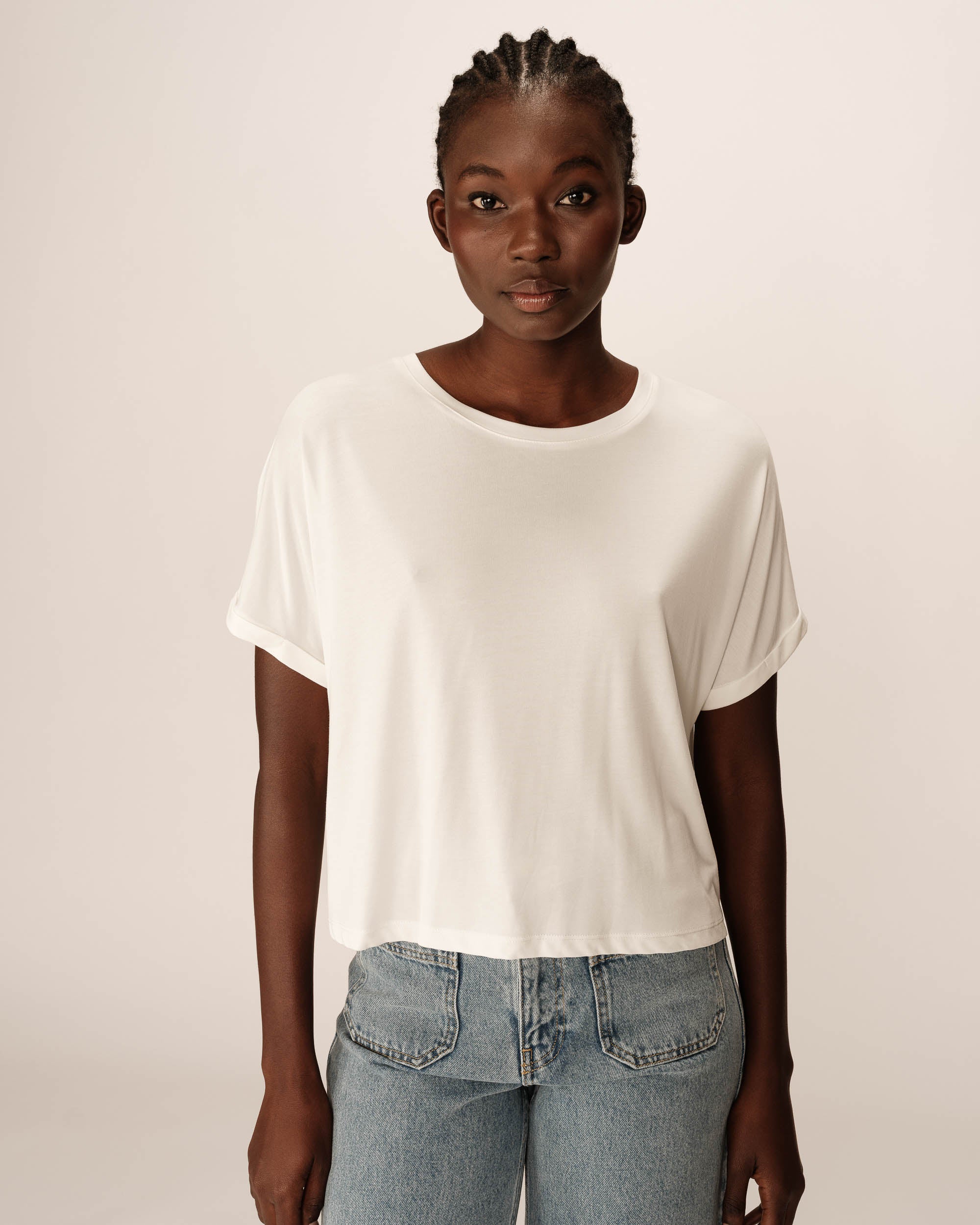 Loose flowy top ecru Parma_13117